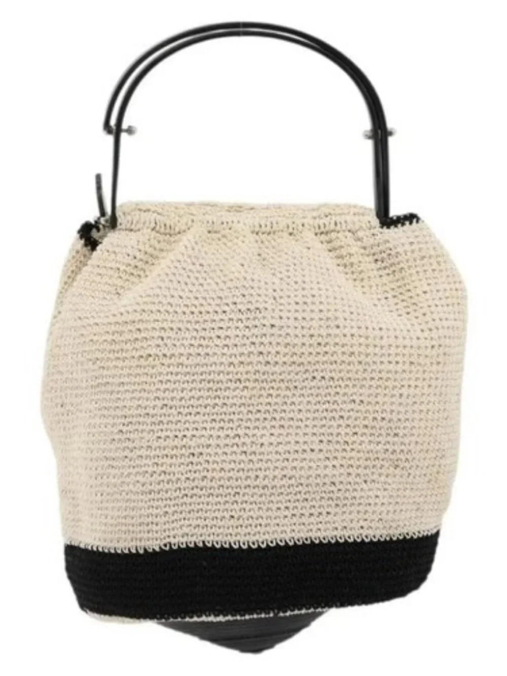 CHANEL Hand Bag Straw Beige CC Auth 170539